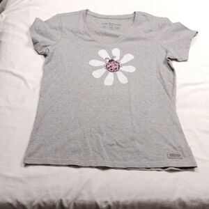Life Is Good Womens Ladybug Design V Neck T Shirt Size Medium